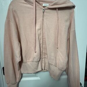 Women's light Pink cropped Hoodie